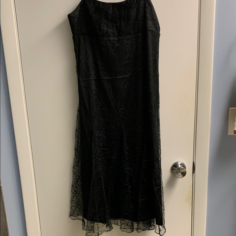Elegant gothic spiderweb Black Sleeveless Dress